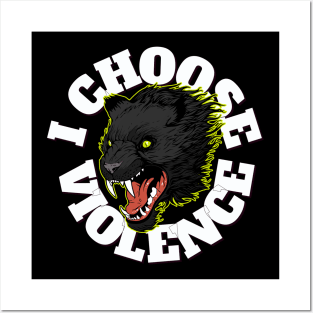 I Choose Violence Demonic Cat Funny Posters and Art